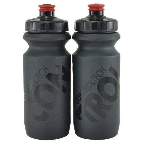 Controltech Wasserflasche für Fahrrad 600 ml, Schwarz, 2 Flaschen #TB2622 von Control Tech