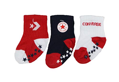 Converse Kleinkinder-Socken, 3 Paar Griffsocken (Enamel Red (R4U), 6-12 Monate von Converse