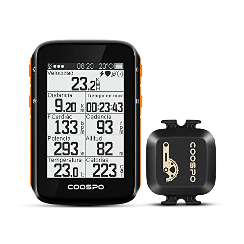 COOSPO GPS Fahrradcomputer Kabellos Bluetooth5.0 ANT+, Drahtloser Fahrradtacho Kilometerzähler Radcomputer Synchronisierung mit Strava, 2.6 Farbdisplay mit Hintergrundbeleuchtung Wasserdicht IP67 von CooSpo