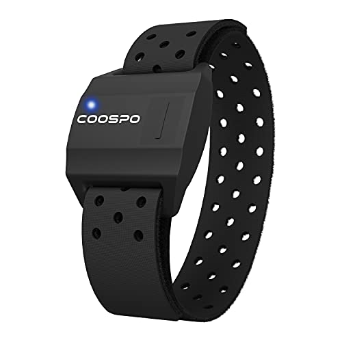 COOSPO HW706 Herzfrequenzmesser Aufladen Pulsmesser mit Armband per Bluetooth/ANT+, Herzfrequenz Armgurt Optisch IP67 Wasserdichter, Kompatibel mit CoospoRide, Wahoo, Strava, Elite HRV von CooSpo