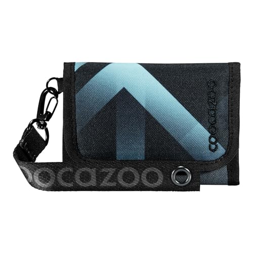 Coocazoo Geldbörse „Laser Lights”, schwarz-türkis, Portemonnaie mit Sichtfenster innen & außen, Münzfach & Kartenfächern, Klettverschluss, ab der 3. Klasse von Coocazoo