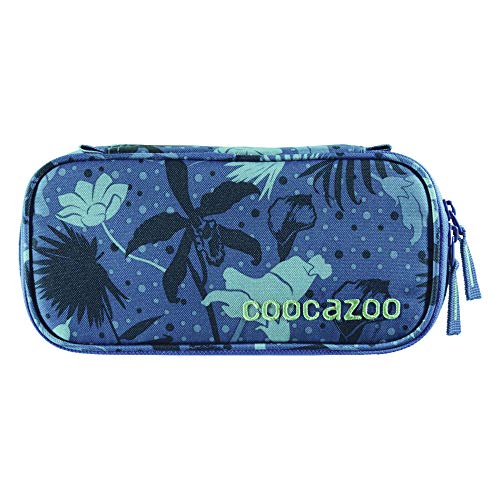 Coocazoo Federmäppchen PencilDenzel „Tropical Blue“ blau, Schlamperetui, Geodreieckfach, Stundenplanfach, herausnehmbarer Stiftehalter, zusätzliches Reißverschlussfach von Coocazoo