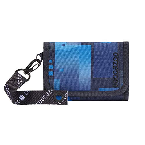 Coocazoo Geldbeutel AnyPenny „Deep Matrix“, blau, Portemonnaie mit Sichtfenster innen & außen, Münzfach, viele Kartenfächer, Klettverschluss, für Jungen von Coocazoo