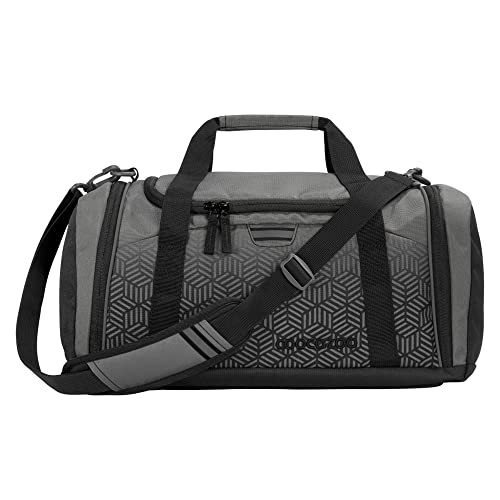 coocazoo Sporttasche „Black Carbon“, schwarz-grau, Hauptfach, Nasswäschefach, Seitentasche, Reflektoren, 20 Liter, ab der 3. Klasse von Coocazoo