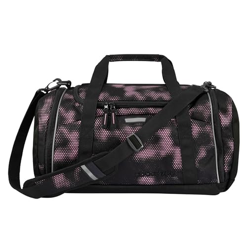coocazoo Sporttasche „Pink Illusion”, schwarz-pink, Hauptfach, Nasswäschefach, Seitentasche, Reflektoren, 20 Liter, ab der 3. Klasse von Coocazoo
