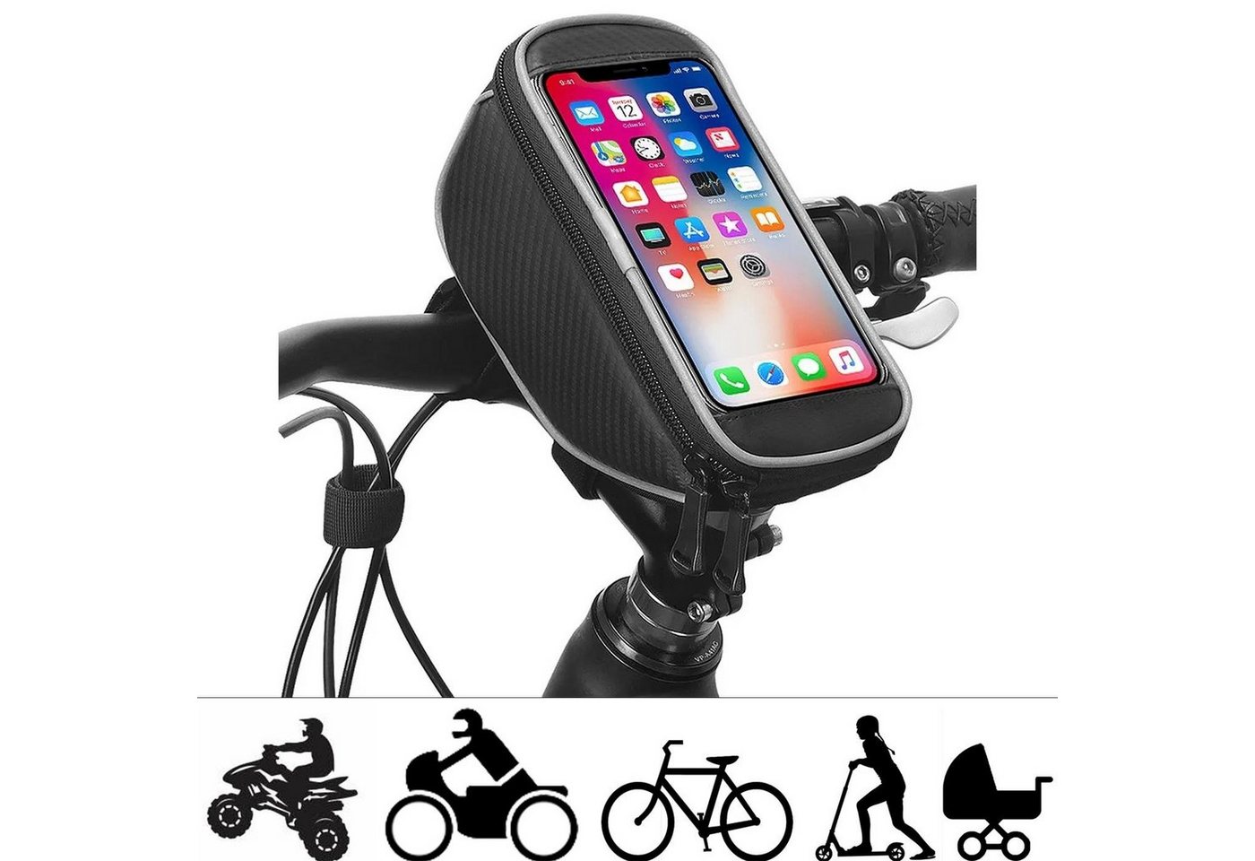 CoolGadget Sahoo Fahrrad Lenker Handy-Halterung, (Smartphone Handy Halter für Fahrrad Bike Roller Scooter) von CoolGadget