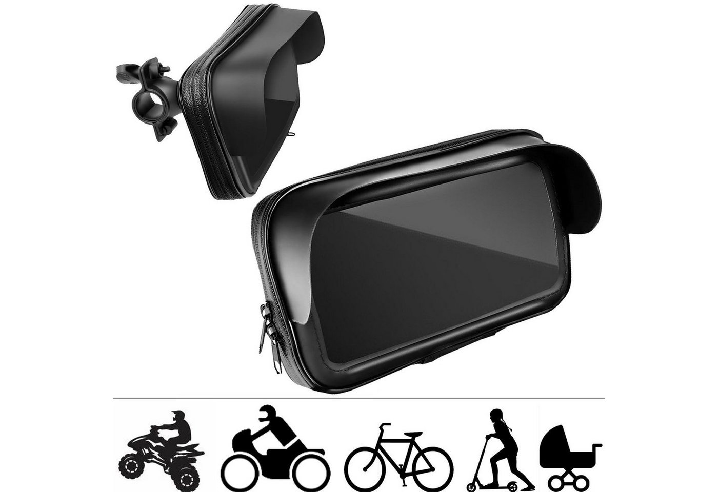 CoolGadget Universalhalter Lenker Handy-Halterung, (bis 5,5 Zoll, Universal Fahrrad Smartphone Halter Motorrad Bike Tasche) von CoolGadget