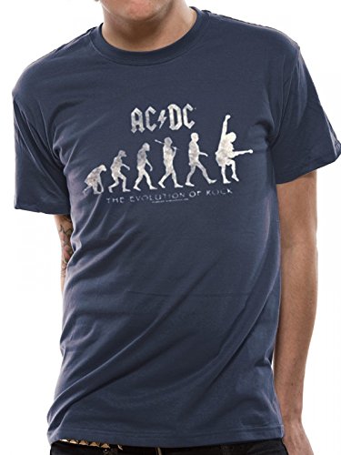AC/DC Evolution of Rock T-Shirt stoneblue, GR.M von Coole-Fun-T-Shirts
