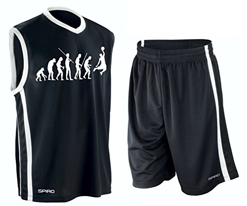 Coole-Fun-T-Shirts Basketball - Evolution ! Trikot Tank mit Hose Shirt schwarz Gr.M von Coole-Fun-T-Shirts