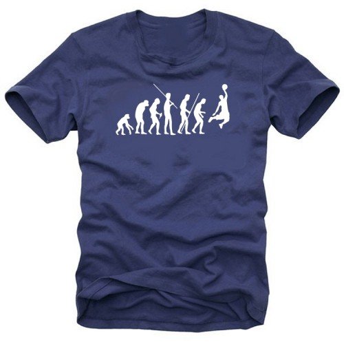 Basketball - Evolution ! T-Shirt Navy Gr.L von Coole-Fun-T-Shirts