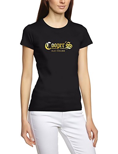 COOPERS - ALE HOUSE - ! T-Shirt, schwarz-Gold_GIRLY, Gr.XL von Coole-Fun-T-Shirts