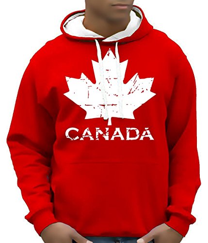 Coole-Fun-T-Shirts Canada Vintage NEU AHORN Kapuzensweater Kanada BICO-ROT GR.S von Coole-Fun-T-Shirts