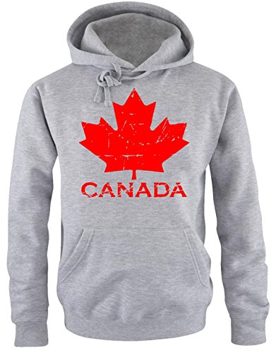 Coole-Fun-T-Shirts Canada Vintage NEU AHORN Kapuzensweater Kanada hellgrau-rot GR.L von Coole-Fun-T-Shirts