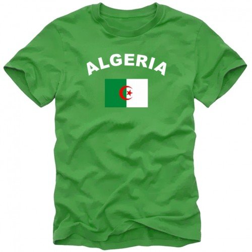 Coole-Fun-T-Shirts ALGERIEN - Algeria Fußball T-Shirt Green Gr.M von Coole-Fun-T-Shirts