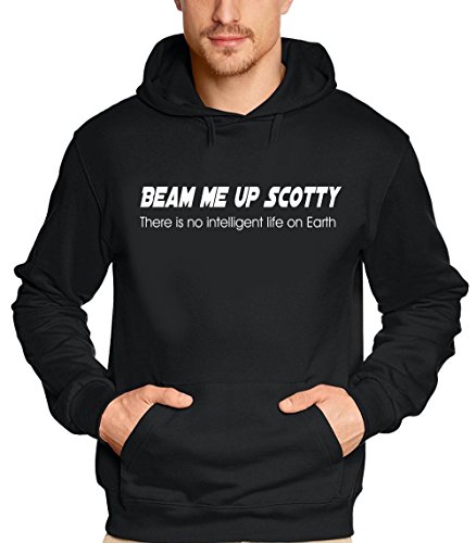 Coole-Fun-T-Shirts Beam ME UP Scotty - There is NO INTELLIGENT Life ON Earth T-Shirt - T-Shirt schwarz-Hoodie Gr.L von Coole-Fun-T-Shirts