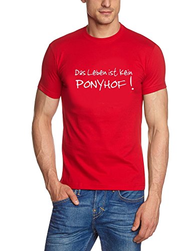 Coole-Fun-T-Shirts DAS Leben IST KEIN Ponyhof t-Shirt ROT GR.M von Coole-Fun-T-Shirts