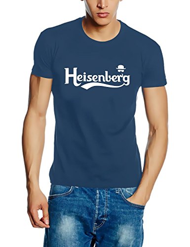 Coole-Fun-T-Shirts HEISENBERG LOGO T-Shirt stoneblue-weiss Gr.XL von Coole-Fun-T-Shirts