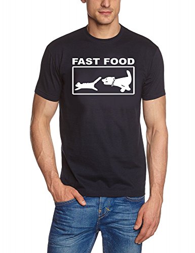 Coole-Fun-T-Shirts Herren Fast Food - T-Shirt Navy, XXL von Coole-Fun-T-Shirts