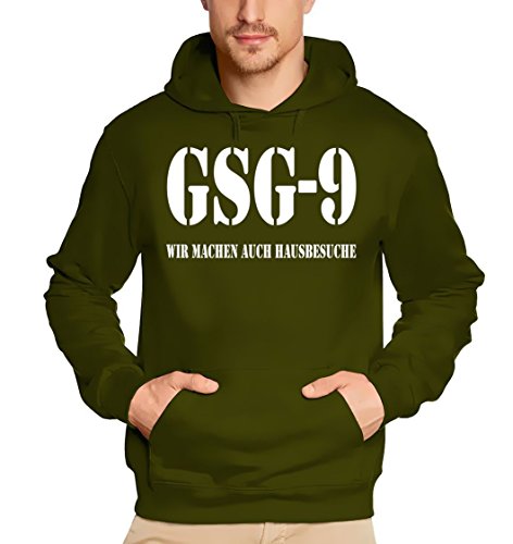 Coole-Fun-T-Shirts Herren GSG 9 Sweatshirt m. Kapuze Oliv Polizei, XXL von Coole-Fun-T-Shirts