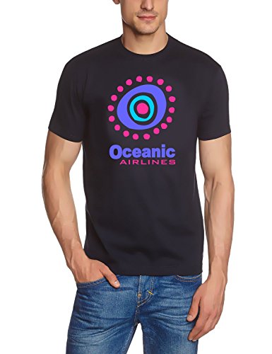 Coole-Fun-T-Shirts Herren Lost Island Oceanic Airlines 3 Farben T-Shirt Navy, M von Coole-Fun-T-Shirts