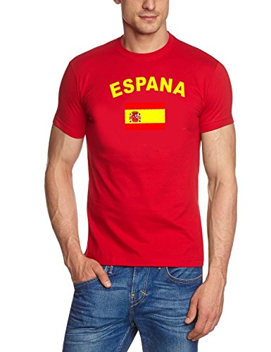Coole-Fun-T-Shirts Herren T-Shirt Spanien Espana fußball, rot Gr.S von Coole-Fun-T-Shirts
