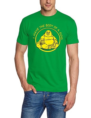 Coole-Fun-T-Shirts I Have The Body of A GOD ! Buddha T-Shirt, Green, GR.L von Coole-Fun-T-Shirts