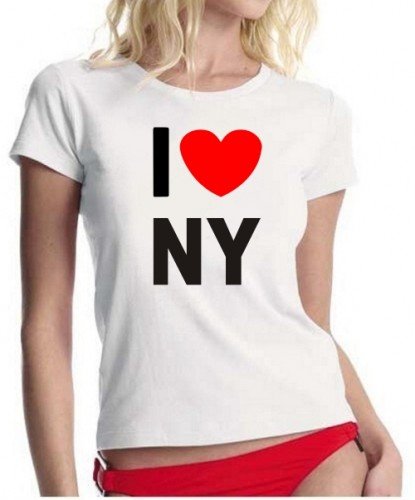 Coole-Fun-T-Shirts I Love NY ! Girly T-Shirt Weiss Gr.M von Coole-Fun-T-Shirts