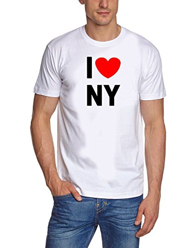 Coole-Fun-T-Shirts I Love NY Weiss - T-Shirt, GR.XL von Coole-Fun-T-Shirts