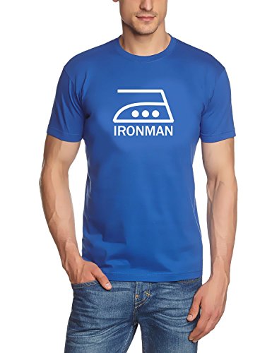Coole-Fun-T-Shirts IRONMAN T-SHIRT - blau-weiss Gr.L von Coole-Fun-T-Shirts