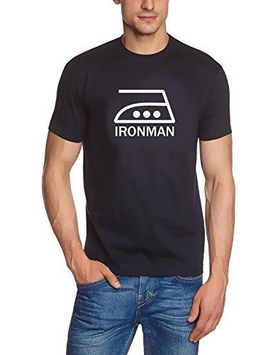 Coole-Fun-T-Shirts IRONMAN T-SHIRT - navy-weiss Gr.L von Coole-Fun-T-Shirts