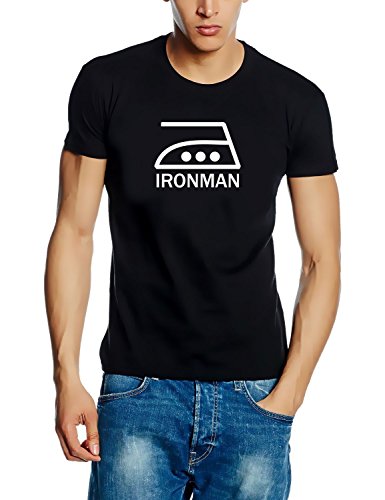 Coole-Fun-T-Shirts IRONMAN T-SHIRT - schwarz-weiss Gr.3XL von Coole-Fun-T-Shirts