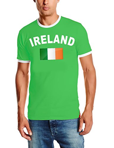 Coole-Fun-T-Shirts Irland T-Shirt Ringer Green, Gr.XL von Coole-Fun-T-Shirts