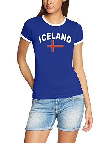 Coole-Fun-T-Shirts Island T-Shirt Damen Blau, Gr.XL von Coole-Fun-T-Shirts