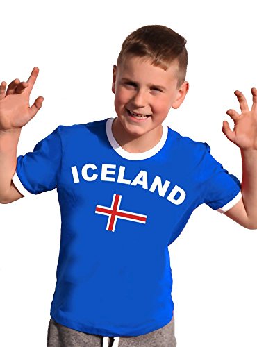 Coole-Fun-T-Shirts Island T-Shirt Kinder Ringer Blau, 140 von Coole-Fun-T-Shirts