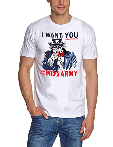 Coole-Fun-T-Shirts KISS T-Shirt I Want You for The KISS Army Weiss Gr.S von Coole-Fun-T-Shirts