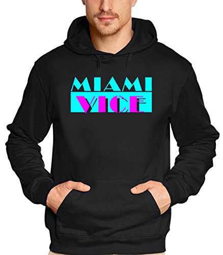 Coole-Fun-T-Shirts Miami Vice - Sweatshirt mit Kapuze - Hoodie SCHWARZ Gr.XL von Coole-Fun-T-Shirts