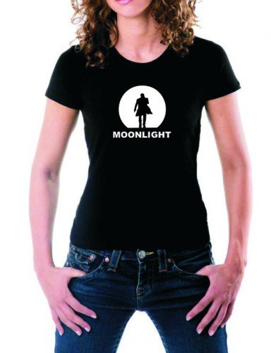 Coole-Fun-T-Shirts Moonlight T-Shirt schwarz/Weiss/Girly Alex O'Loughlin GR.L von Coole-Fun-T-Shirts