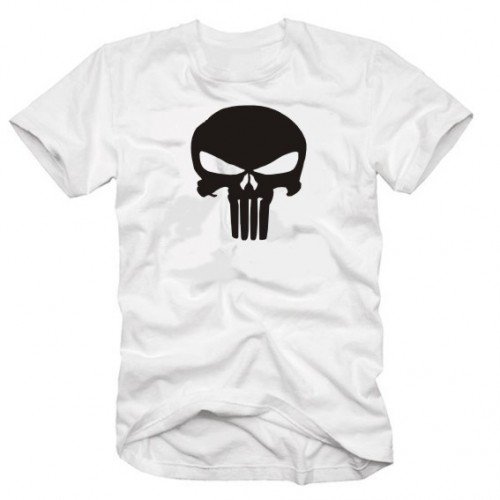 Coole-Fun-T-Shirts Punisher,T-Shirt Weiss Gr.XL von Coole-Fun-T-Shirts