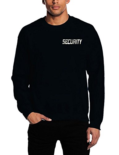 Coole-Fun-T-Shirts Security - Sweatshirt Crewneck - reflektierende Folie schwarz Gr.M von Coole-Fun-T-Shirts