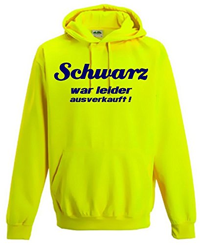 Coole-Fun-T-Shirts Schwarz war leider ausverkauft ! NEON Sweatshirt mit Kapuze Hoodie floureszierend, Neongelb Gr.XL von Coole-Fun-T-Shirts