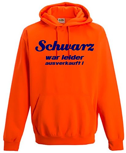 Coole-Fun-T-Shirts Schwarz war leider ausverkauft ! NEON Sweatshirt mit Kapuze Hoodie floureszierend, Neonorange Gr.L von Coole-Fun-T-Shirts