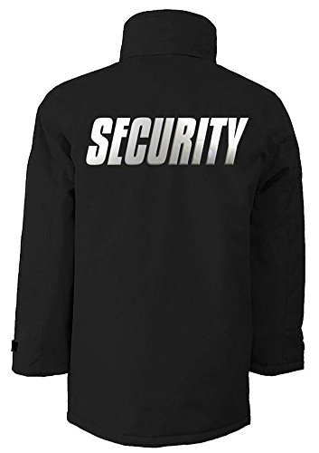 Coole-Fun-T-Shirts Security - Jacke - reflektierende Folie Druck vo+hi ! schwarz Gr.L von Coole-Fun-T-Shirts