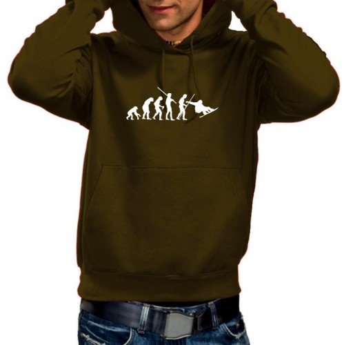 Coole-Fun-T-Shirts Sweatshirt SNOWBOARD Evolution Hoodie, oliv, L, 10719_Oliv-Hoodie_GR.L von Coole-Fun-T-Shirts
