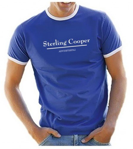 Coole-Fun-T-Shirts T-Shirt Sterling & Cooper Adv. MAD MEN RINGER, royalblau/weiß, XXL, 10373_royalblau_RINGER_GR.XXL von Coole-Fun-T-Shirts