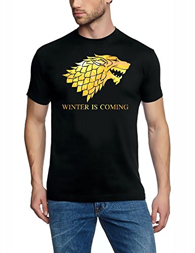 Coole-Fun-T-Shirts Winter is Coming - Game of Thrones, T-Shirt, schwarz-Gold GR.L von Coole-Fun-T-Shirts