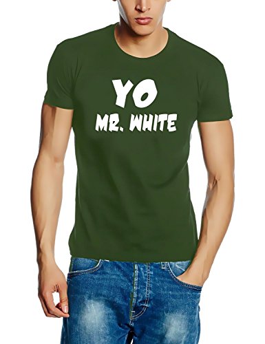 Coole-Fun-T-Shirts YO, Mr. White T-Shirt Oliv-Weiss Gr.XXL von Coole-Fun-T-Shirts
