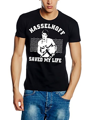 Coole-Fun-T-Shirts David Hasselhoff Saved My LIVE - Dont Hassel The Hoff - Baywatch - T-Shirt, GR.L von Coole-Fun-T-Shirts