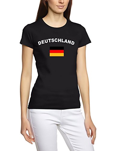 Coole-Fun-T-Shirts Deutschland T-Shirt Girly Schwarz, Gr.M von Coole-Fun-T-Shirts