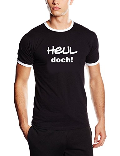 HEUL DOCH ! - RINGER T-SHIRT schwarz Gr.L von Coole-Fun-T-Shirts