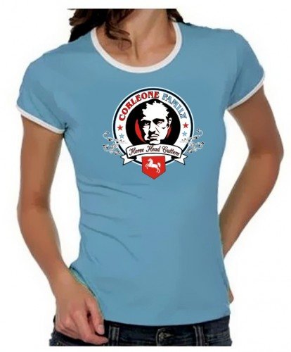 Horse Head Cutters Don Corleone Girly Ringer hellblau, Gr.L von Coole-Fun-T-Shirts